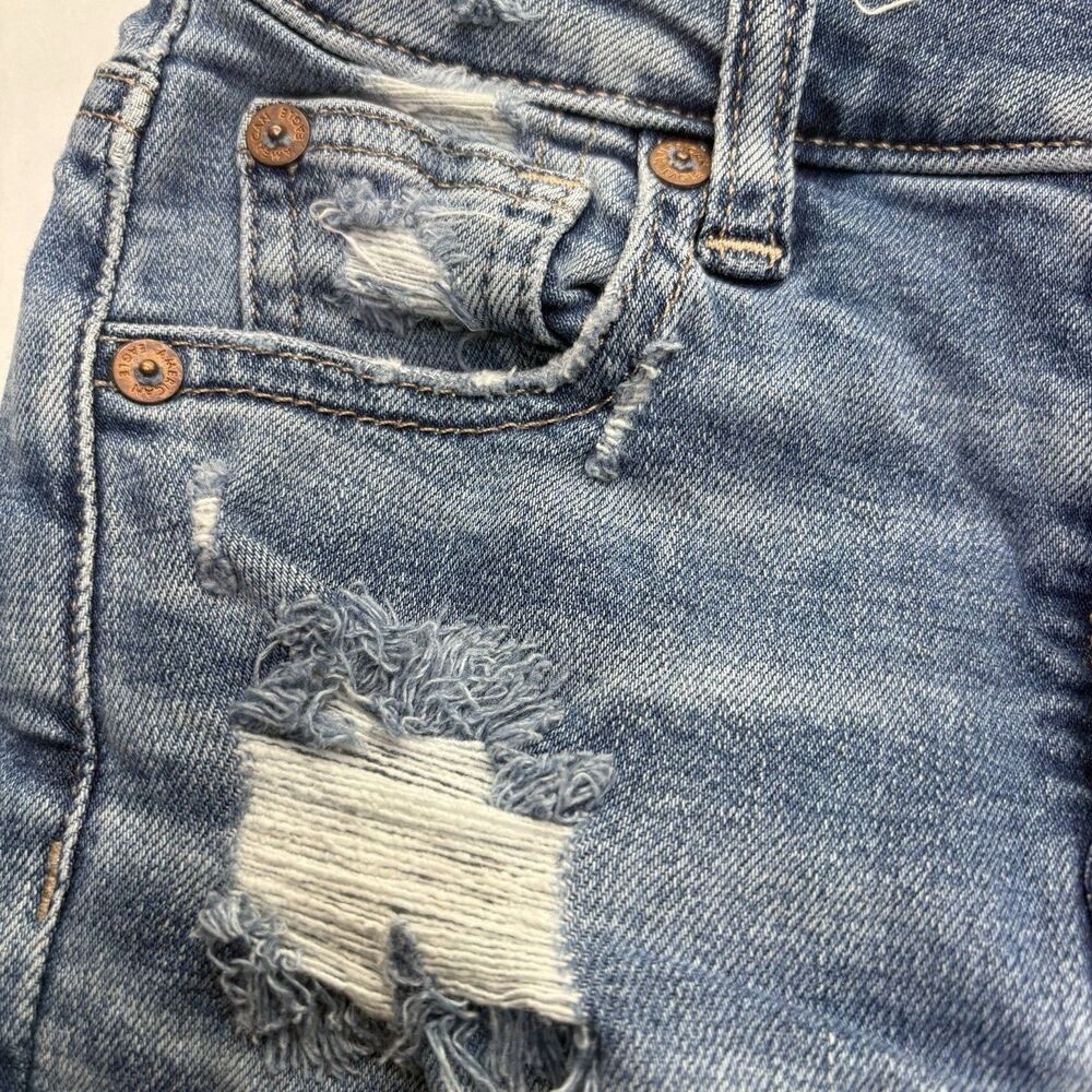 American Eagle Super Stretch Shorts Womens 000 Distressed Denim Cutoff - Picture 2 of 16